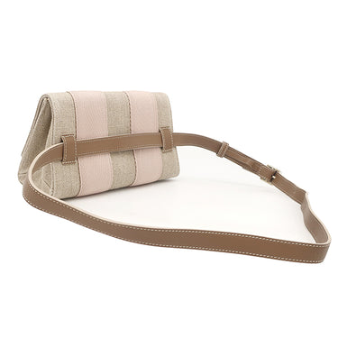 クロエ Chloe ウッディ キャンバス CHC24AS681L1726Y ベージュ リネン カーフ ショルダーバッグ シャンパンゴールド金具 WOODY CANVAS SHOULDER BAG ボディバッグ