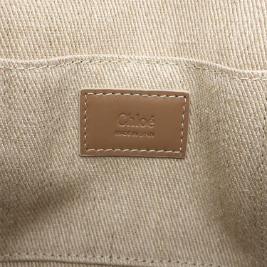 クロエ Chloe ウッディ キャンバス CHC24AS681L1726Y ベージュ リネン カーフ ショルダーバッグ シャンパンゴールド金具 WOODY CANVAS SHOULDER BAG ボディバッグ