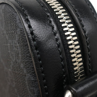 グッチ GUCCI インターロッキングG 703468 ブラック GGスプリームキャンバス レザー 2WAYバッグ シルバー金具 黒 ショルダー クラッチ