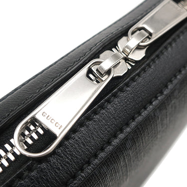 グッチ GUCCI インターロッキングG 703468 ブラック GGスプリームキャンバス レザー 2WAYバッグ シルバー金具 黒 ショルダー クラッチ