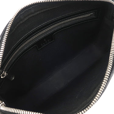 グッチ GUCCI インターロッキングG 703468 ブラック GGスプリームキャンバス レザー 2WAYバッグ シルバー金具 黒 ショルダー クラッチ