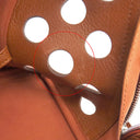 エルメス HERMES サックシアン オレンジ トワルシェブロン レザー ボストンバッグ シルバー金具 2WAY ペット用キャリー