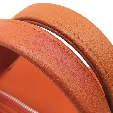 エルメス HERMES サックシアン オレンジ トワルシェブロン レザー ボストンバッグ シルバー金具 2WAY ペット用キャリー