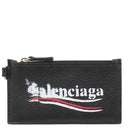 バレンシアガ BALENCIAGA ロゴデザイン フラグメントケース 594548 ブラック レザー コインケース シルバー金具 黒 ネックポーチ カードケース