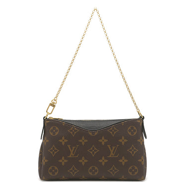 ルイヴィトン LOUIS VUITTON パラス クラッチ M41639 ブラック モノグラムキャンバス 2WAYバッグ ゴールド金具 ショルダー チェーンバッグ