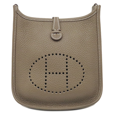 エルメス HERMES エヴリンTPM アマゾン ロング エトゥープ×ブルーインディゴ トリヨンクレマンス ショルダーバッグ シルバー金具 グレージュ