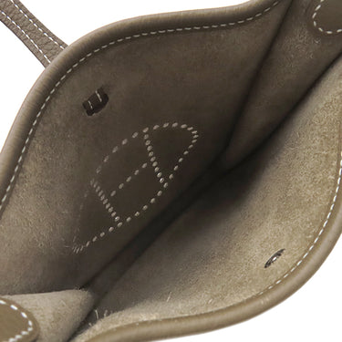 エルメス HERMES エヴリンTPM アマゾン ロング エトゥープ×ブルーインディゴ トリヨンクレマンス ショルダーバッグ シルバー金具 グレージュ