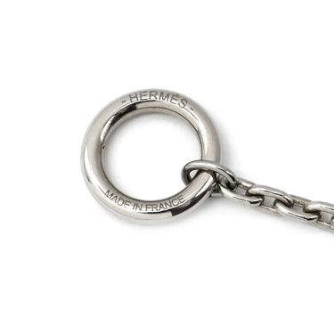 エルメス HERMES シェーヌダンクル ヴュルカニウム H077349FP01 ブラウンXシルバー メタル ヴュルカニウム ネックレス シルバー金具 ラージモチーフ ペンダント ユニセックス レザー素材