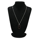 エルメス HERMES シェーヌダンクル ヴュルカニウム H077349FP01 ブラウンXシルバー メタル ヴュルカニウム ネックレス シルバー金具 ラージモチーフ ペンダント ユニセックス レザー素材