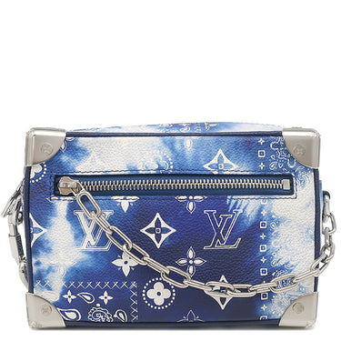 ルイヴィトン LOUIS VUITTON ミニ ソフトトランク M20557 ブルー レザー ショルダーバッグ シルバー金具