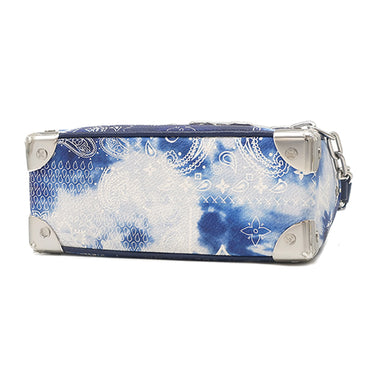 ルイヴィトン LOUIS VUITTON ミニ ソフトトランク M20557 ブルー レザー ショルダーバッグ シルバー金具