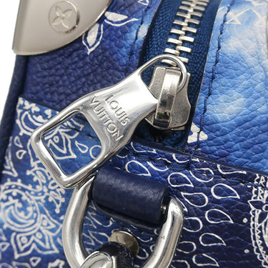 ルイヴィトン LOUIS VUITTON ミニ ソフトトランク M20557 ブルー レザー ショルダーバッグ シルバー金具