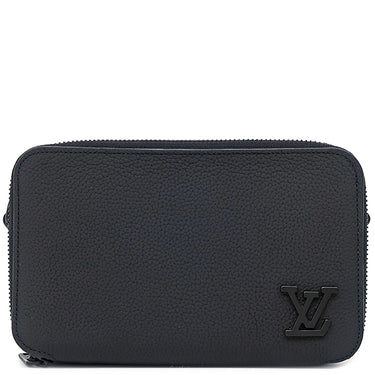 ルイヴィトン LOUIS VUITTON アルファ ウェアラブル ウォレット M59161 ノワール レザー グレインカーフレザー ショルダーバッグ マットブラック金具 黒 LVアエログラム