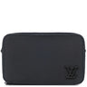 ルイヴィトン LOUIS VUITTON アルファ ウェアラブル ウォレット M59161 ノワール レザー グレインカーフレザー ショルダーバッグ マットブラック金具 黒 LVアエログラム