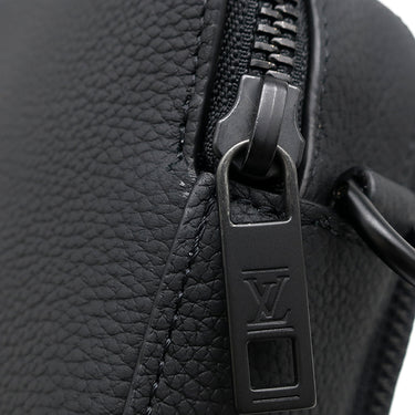 ルイヴィトン LOUIS VUITTON アルファ ウェアラブル ウォレット M59161 ノワール レザー グレインカーフレザー ショルダーバッグ マットブラック金具 黒 LVアエログラム