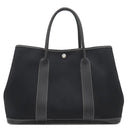 エルメス HERMES ガーデンパーティー PM ブラック トワルオフィシエ ネゴンダ トートバッグ シルバー金具 黒