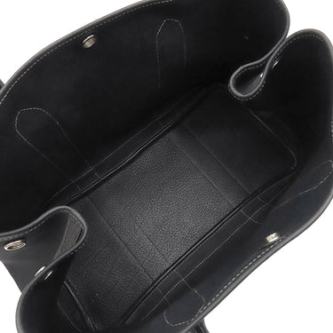 エルメス HERMES ガーデンパーティー PM ブラック トワルオフィシエ ネゴンダ トートバッグ シルバー金具 黒