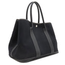 エルメス HERMES ガーデンパーティー PM ブラック トワルオフィシエ ネゴンダ トートバッグ シルバー金具 黒
