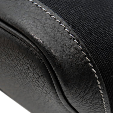 エルメス HERMES ガーデンパーティー PM ブラック トワルオフィシエ ネゴンダ トートバッグ シルバー金具 黒