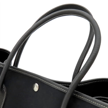 エルメス HERMES ガーデンパーティー PM ブラック トワルオフィシエ ネゴンダ トートバッグ シルバー金具 黒