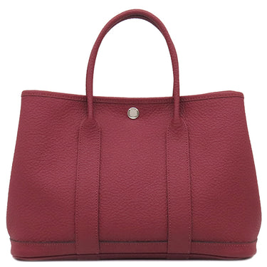 エルメス HERMES ガーデンパーティー TPM ルージュグレナ レザー ヴァッシュカントリー トートバッグ シルバー金具 赤茶