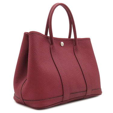 エルメス HERMES ガーデンパーティー TPM ルージュグレナ レザー ヴァッシュカントリー トートバッグ シルバー金具 赤茶