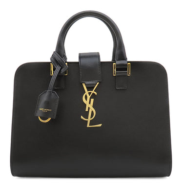 イヴ・サンローラン Yves Saint Laurent ベイビーカバス 568853 ブラック レザー 2WAYバッグ ゴールド金具 黒 ハンドバッグ 斜め掛け カサンドラロゴ