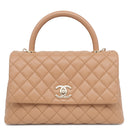 シャネル CHANEL ココハンドル ショルダー A92991 ブラウン レザー キャビアスキン 2WAYバッグ ゴールド金具 茶 トップハンドル