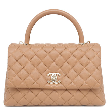 シャネル CHANEL ココハンドル ショルダー A92991 ブラウン レザー キャビアスキン 2WAYバッグ ゴールド金具 茶 トップハンドル