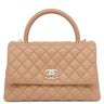 シャネル CHANEL ココハンドル ショルダー A92991 ブラウン レザー キャビアスキン 2WAYバッグ ゴールド金具 茶 トップハンドル