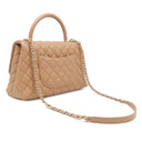 シャネル CHANEL ココハンドル ショルダー A92991 ブラウン レザー キャビアスキン 2WAYバッグ ゴールド金具 茶 トップハンドル
