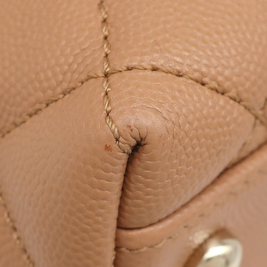 シャネル CHANEL ココハンドル ショルダー A92991 ブラウン レザー キャビアスキン 2WAYバッグ ゴールド金具 茶 トップハンドル