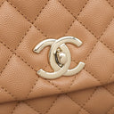 シャネル CHANEL ココハンドル ショルダー A92991 ブラウン レザー キャビアスキン 2WAYバッグ ゴールド金具 茶 トップハンドル