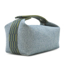 エルメス HERMES ブリッド ア ブラック PM ブルーアビス ウール ポーチ シルバー金具 青 ハンドバッグ バニティバッグ