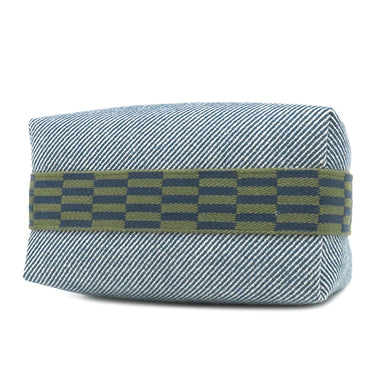 エルメス HERMES ブリッド ア ブラック PM ブルーアビス ウール ポーチ シルバー金具 青 ハンドバッグ バニティバッグ