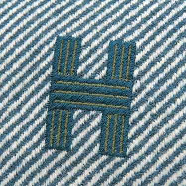 エルメス HERMES ブリッド ア ブラック PM ブルーアビス ウール ポーチ シルバー金具 青 ハンドバッグ バニティバッグ