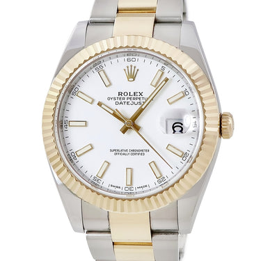 腕時計 ロレックス ROLEX デイトジャスト 41 126333 ランダム番 自動巻き メンズ ランダム番 K18YGxSS コンビ ホワイト オイスターブレス