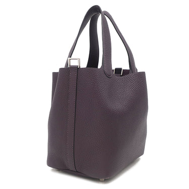 エルメス HERMES ピコタンロックPM レザン トリヨンクレマンス ハンドバッグ シルバー金具 紫