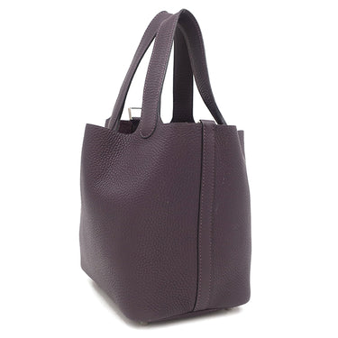 エルメス HERMES ピコタンロックPM レザン トリヨンクレマンス ハンドバッグ シルバー金具 紫