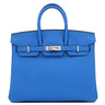 エルメス HERMES バーキン25 ブルーイドラ トゴ ハンドバッグ シルバー金具 青