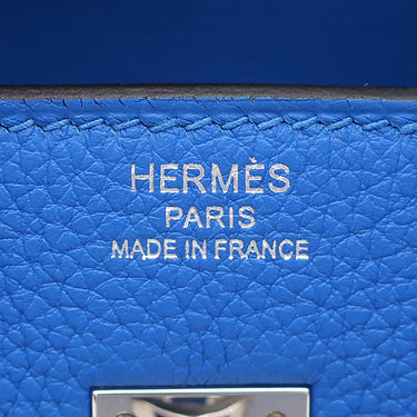 エルメス HERMES バーキン25 ブルーイドラ トゴ ハンドバッグ シルバー金具 青