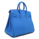 エルメス HERMES バーキン25 ブルーイドラ トゴ ハンドバッグ シルバー金具 青