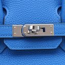 エルメス HERMES バーキン25 ブルーイドラ トゴ ハンドバッグ シルバー金具 青