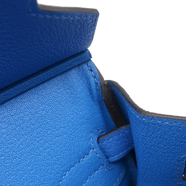 エルメス HERMES バーキン25 ブルーイドラ トゴ ハンドバッグ シルバー金具 青