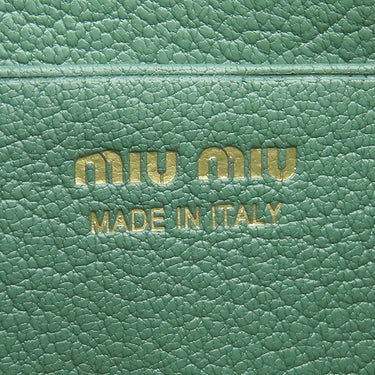 ミュウミュウ MIU MIU マドラス ポーチ 5NH013 グリーン レザー ポーチ ゴールド金具 緑 SALVIA クラッチ ポーチバッグ