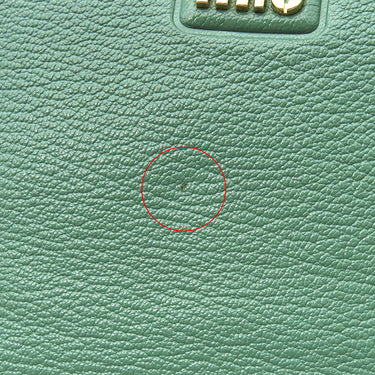 ミュウミュウ MIU MIU マドラス ポーチ 5NH013 グリーン レザー ポーチ ゴールド金具 緑 SALVIA クラッチ ポーチバッグ