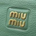 ミュウミュウ MIU MIU マドラス ポーチ 5NH013 グリーン レザー ポーチ ゴールド金具 緑 SALVIA クラッチ ポーチバッグ