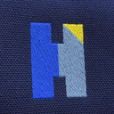 エルメス HERMES ブリッド ア ブラック Hパヴィヨン GM マリン コットン ポーチ シルバー金具 紺 Hブロック ハンドバッグ バニティバッグ