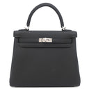 エルメス HERMES ケリー25 内縫い ブラック トゴ 2WAYバッグ シルバー金具 新品 未使用 黒 ショルダー ハンドバッグ