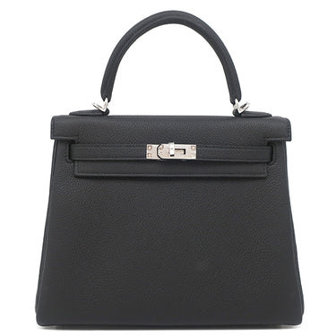 エルメス HERMES ケリー25 内縫い ブラック トゴ 2WAYバッグ シルバー金具 新品 未使用 黒 ショルダー ハンドバッグ